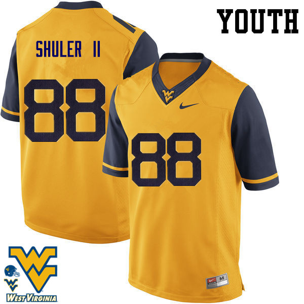 NCAA Youth Adam Shuler II West Virginia Mountaineers Gold #88 Nike Stitched Football College Authentic Jersey MN23Q87RS